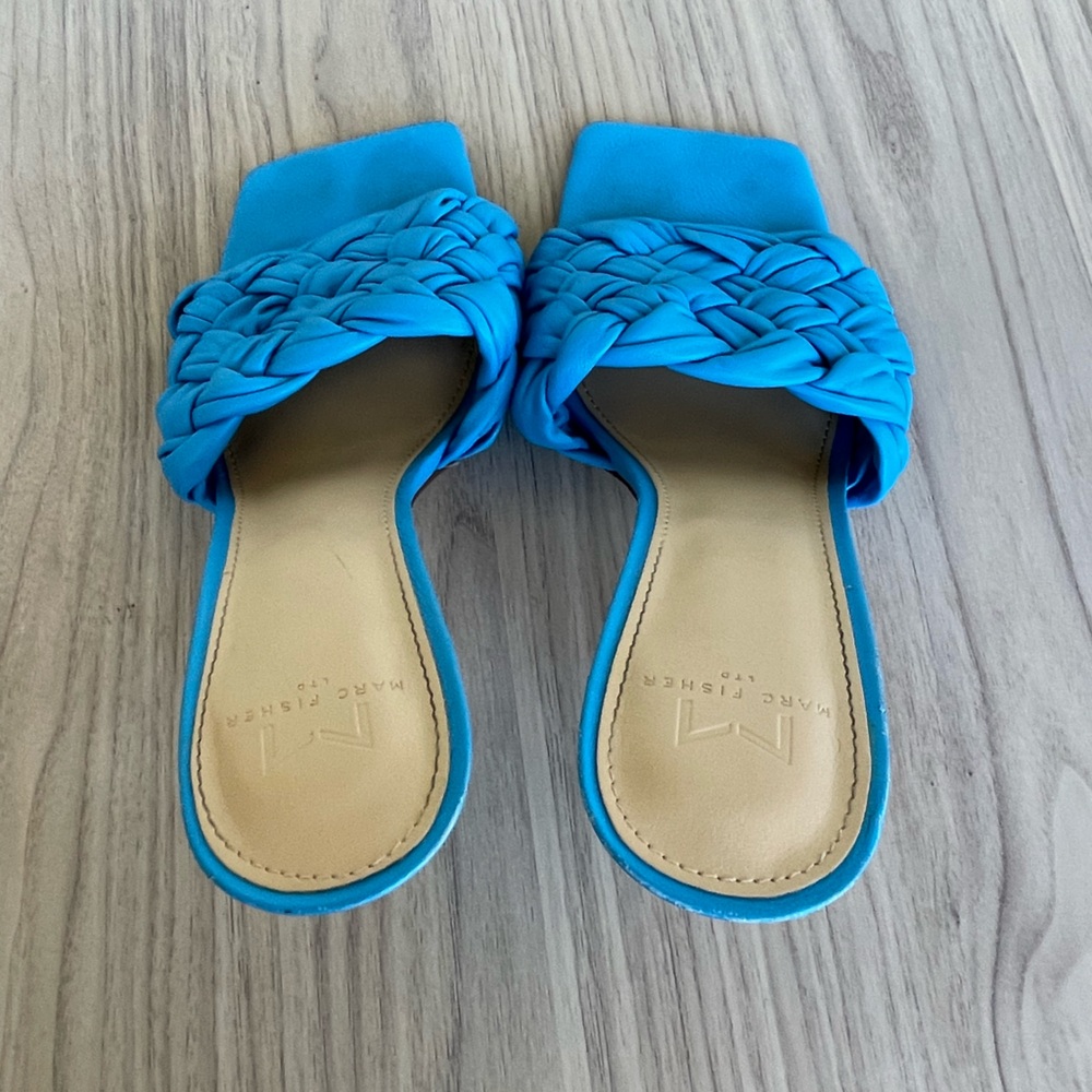 Marc Fisher Vibrant Blue Braided Sandals - Picture 2 of 10
